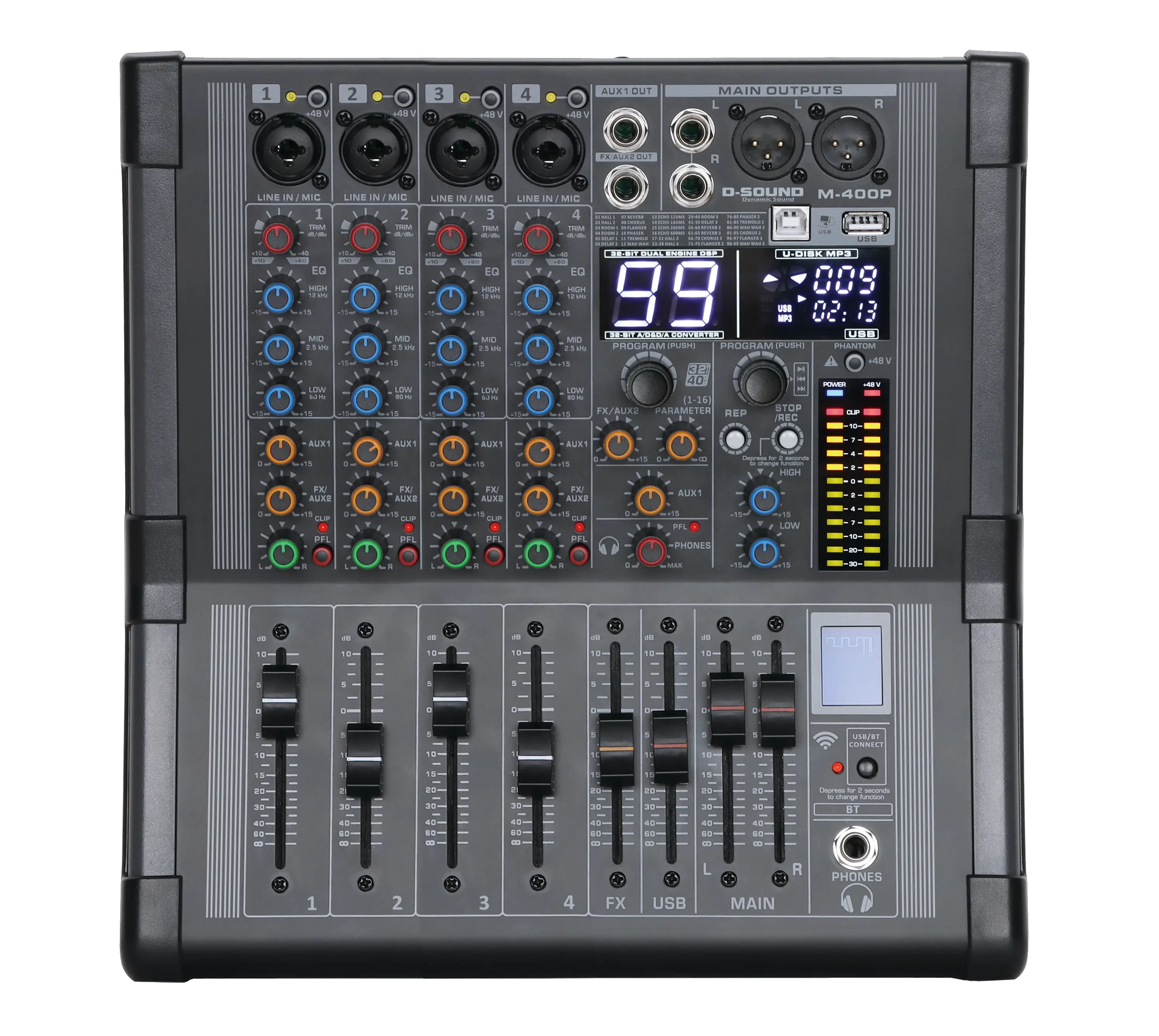 DM pp-「p」 4枚 D-Sound M-400P-Pro 4 Kanal Power Mixer