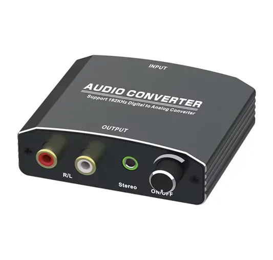 Pixoma DAC-202E 2 Girişli 2 Çıkışlı Ses Ayarlı Dijital-Analog Ses Dönüştürücü