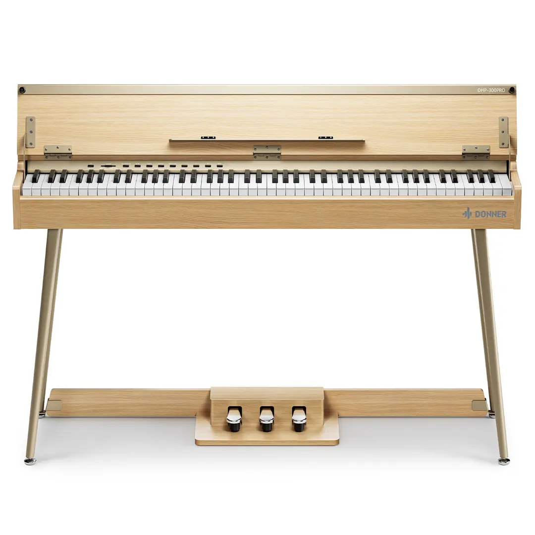 Donner DHP-300 Pro bej dijital piyano aydınlık kabin tasarımı