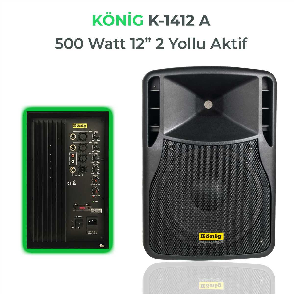 König K-1412A 12'' 500W Aktif Kabin