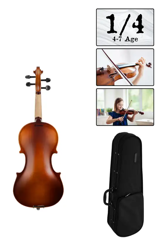 Bremen BV-014 Doğal Mat Cilalı 1/4 Keman Çocuklar İçin Keman Seti