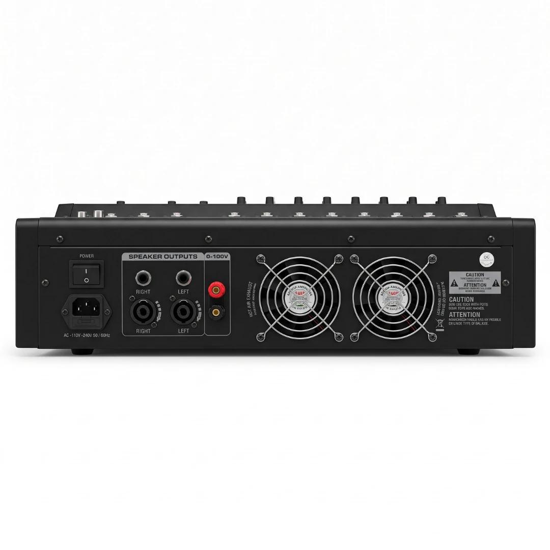 Bofmann BF-PM2500T 8 Kanallı 2x500 Watt Hat Trafolu Ve 4 Ohm Çıkışlı Amfili Mikser Detay