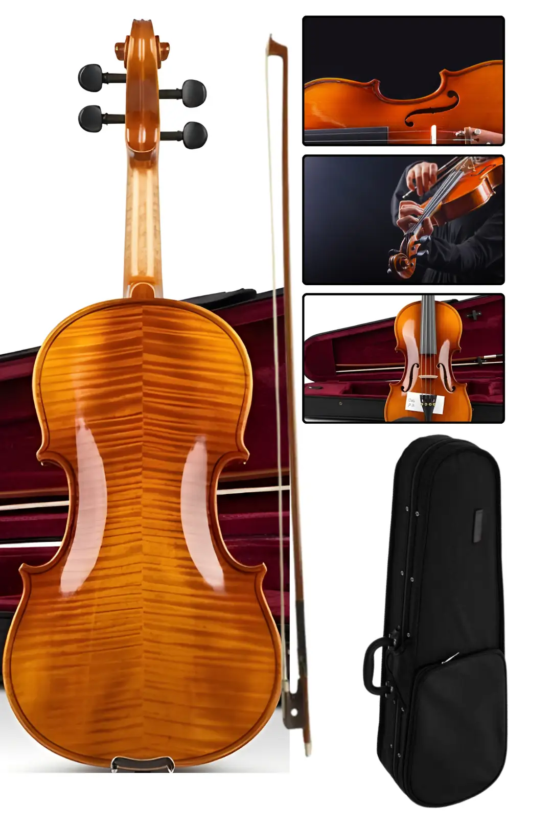 Müller Mv-044SH 4/4 Tam Boy Keman Parlak Cila Detayı