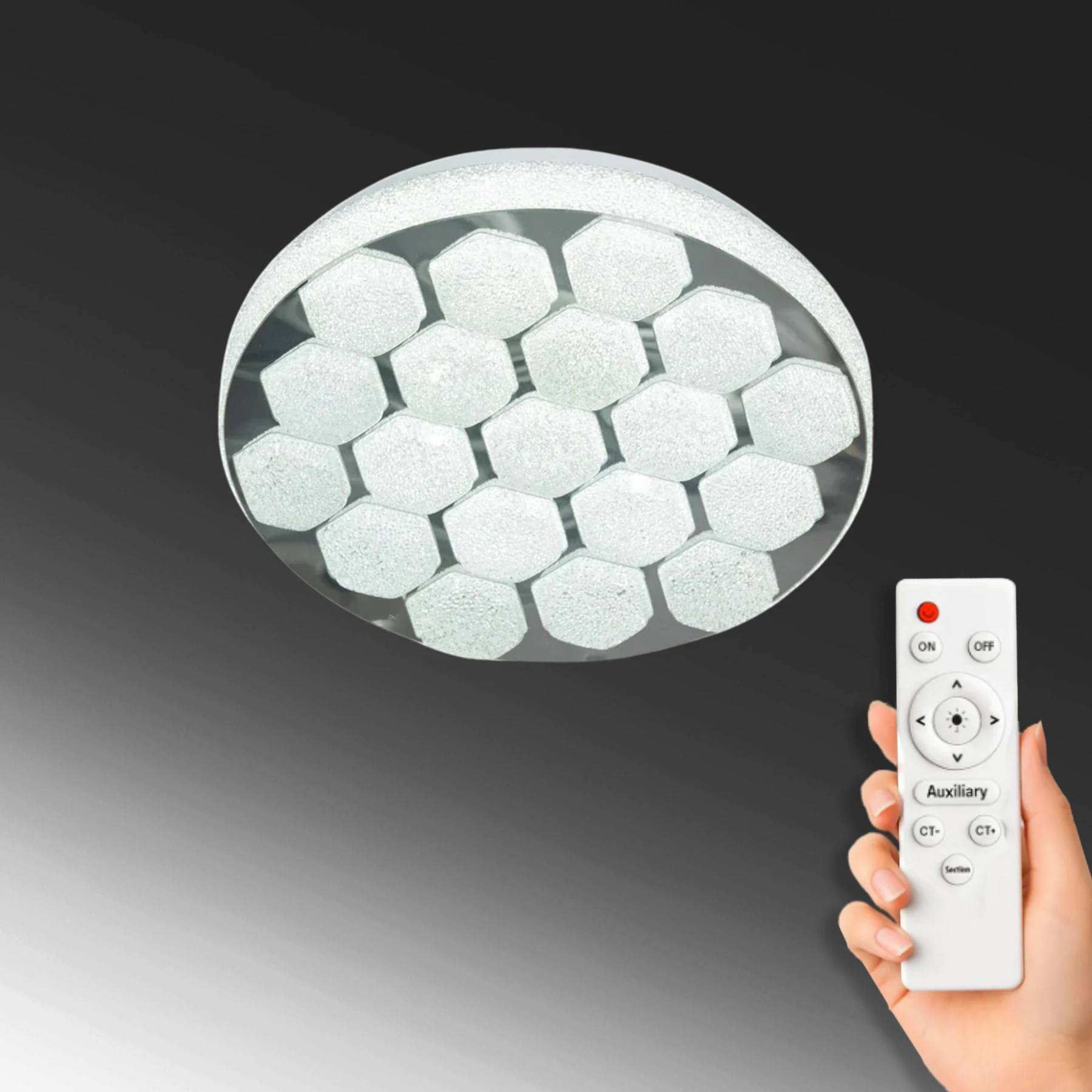 Alabadi Uzaktan Kumandalı Led Avize - 3 Renk Ledli