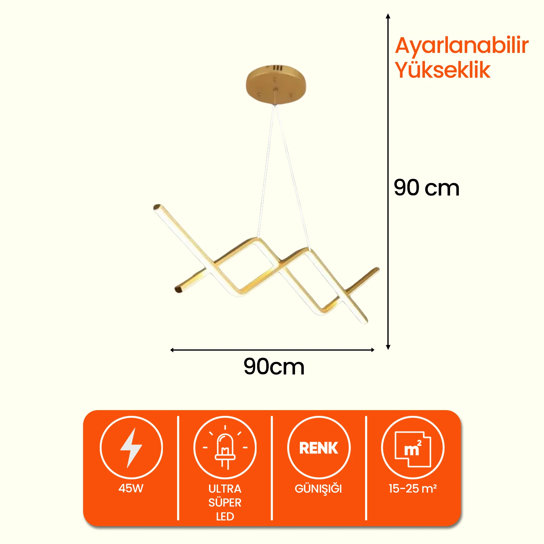Rana Modern Tasarım Sarkıt Led Avize