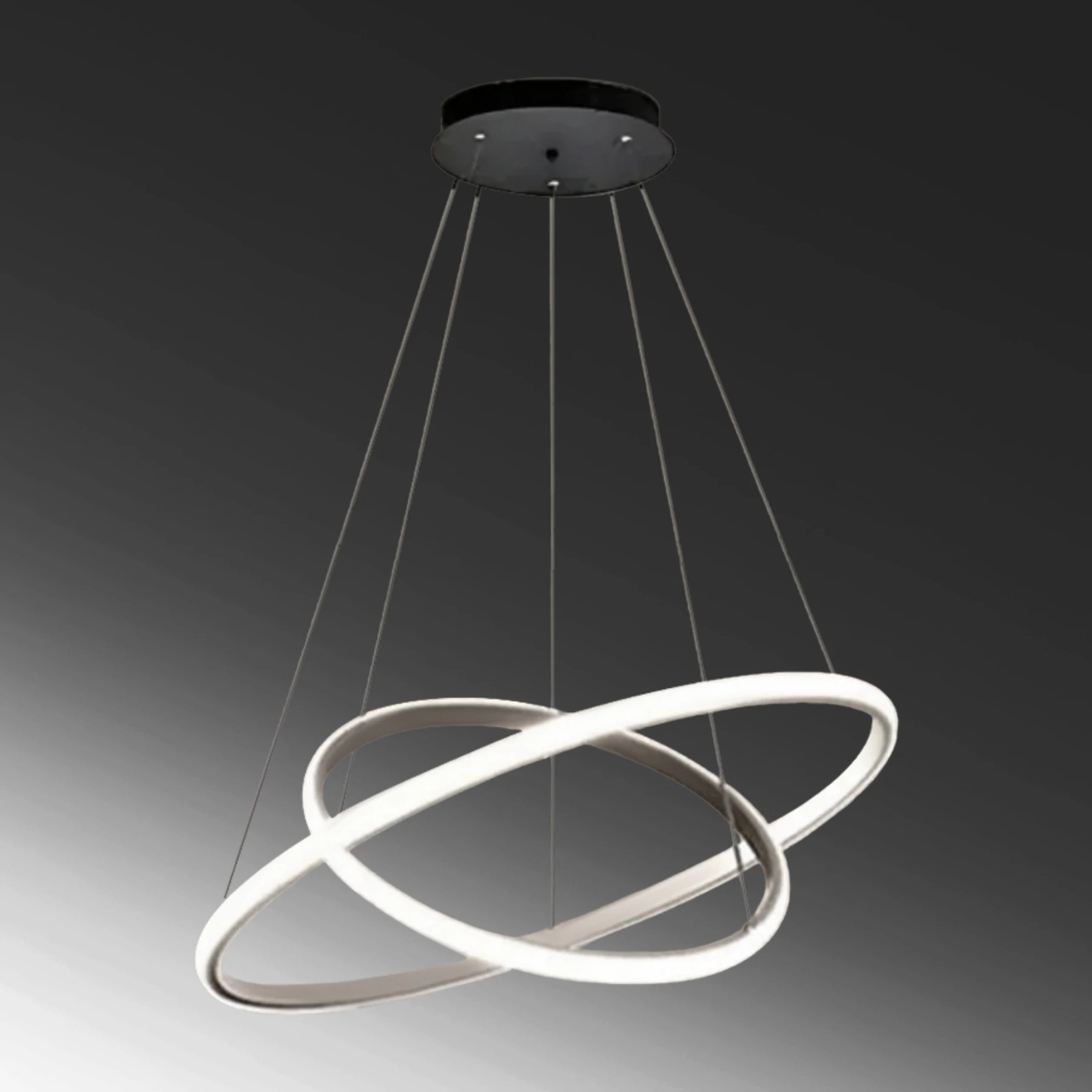 Alben Gri 2'li Modern Sarkıt Avize  - Beyaz Işık