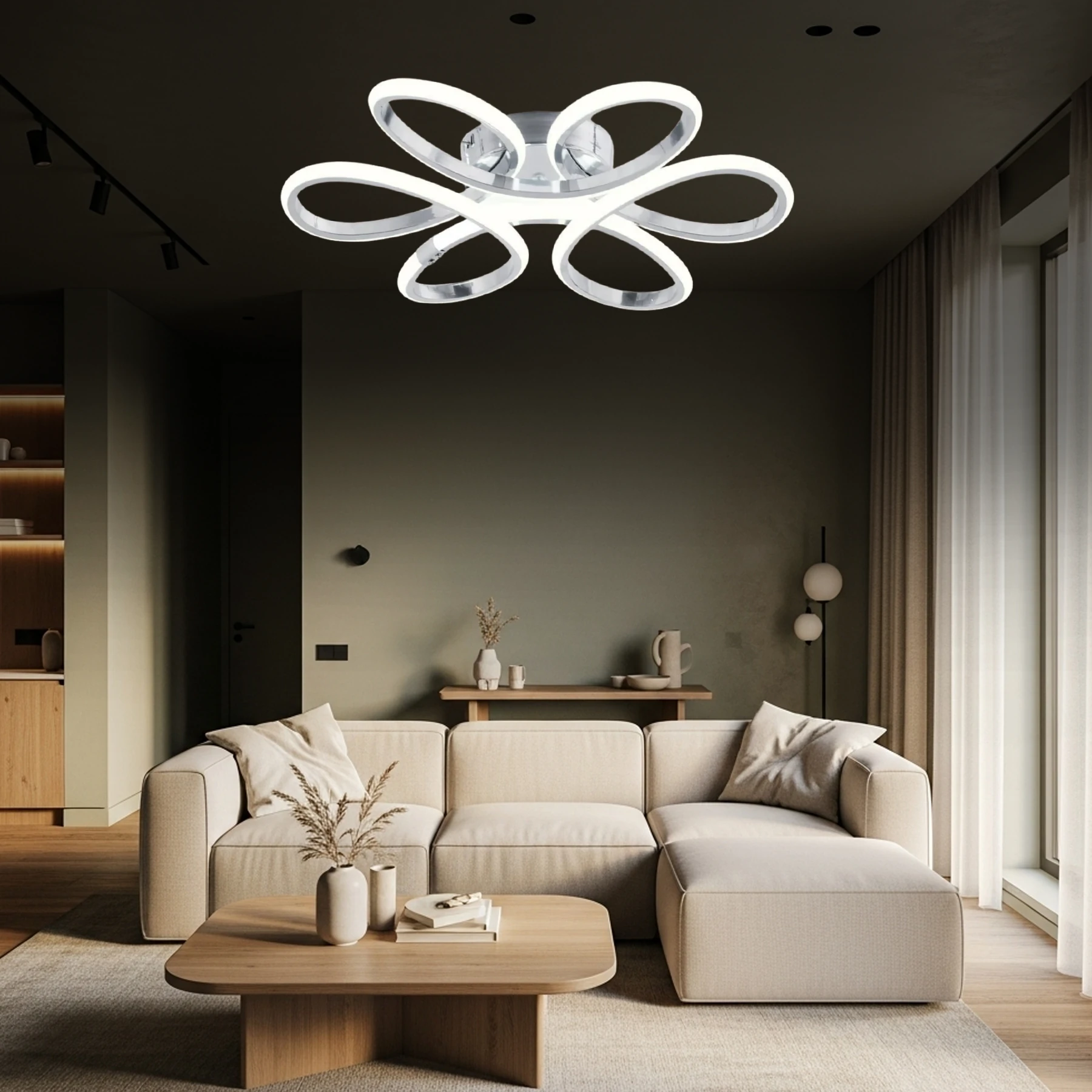 Stalya Plafonyer Modern Led Avize - Beyaz Işık