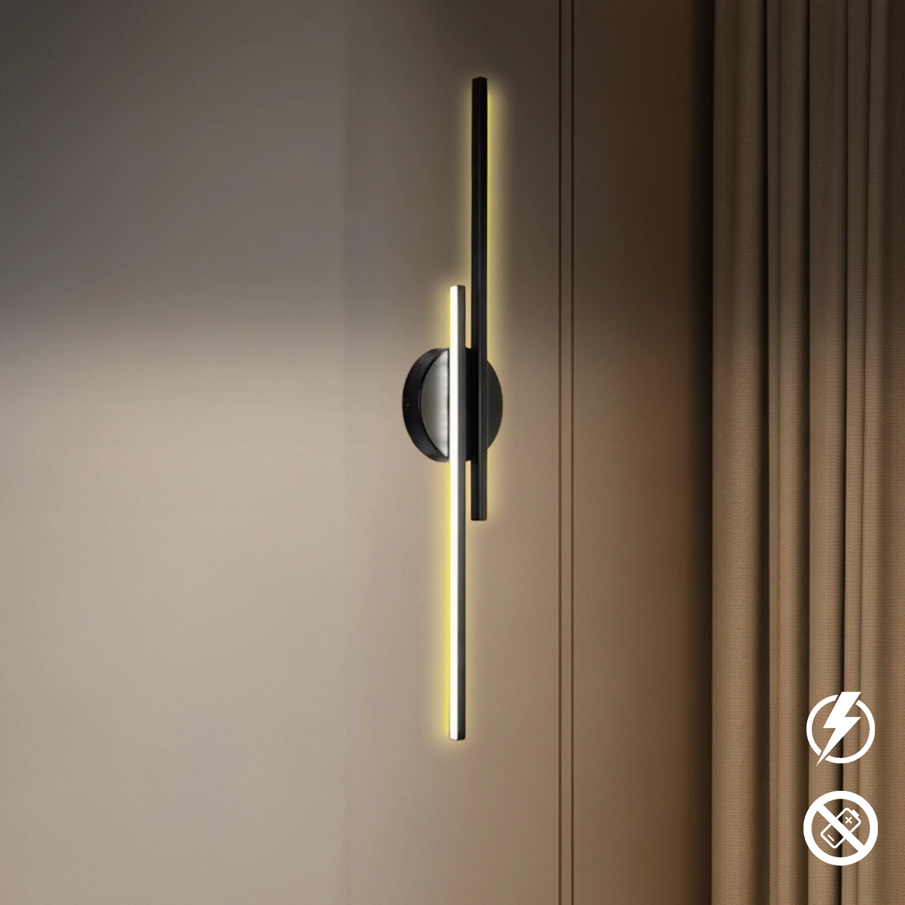  Adelya Siyah Modern Dekoratif Ledli Aplik - Günışığı