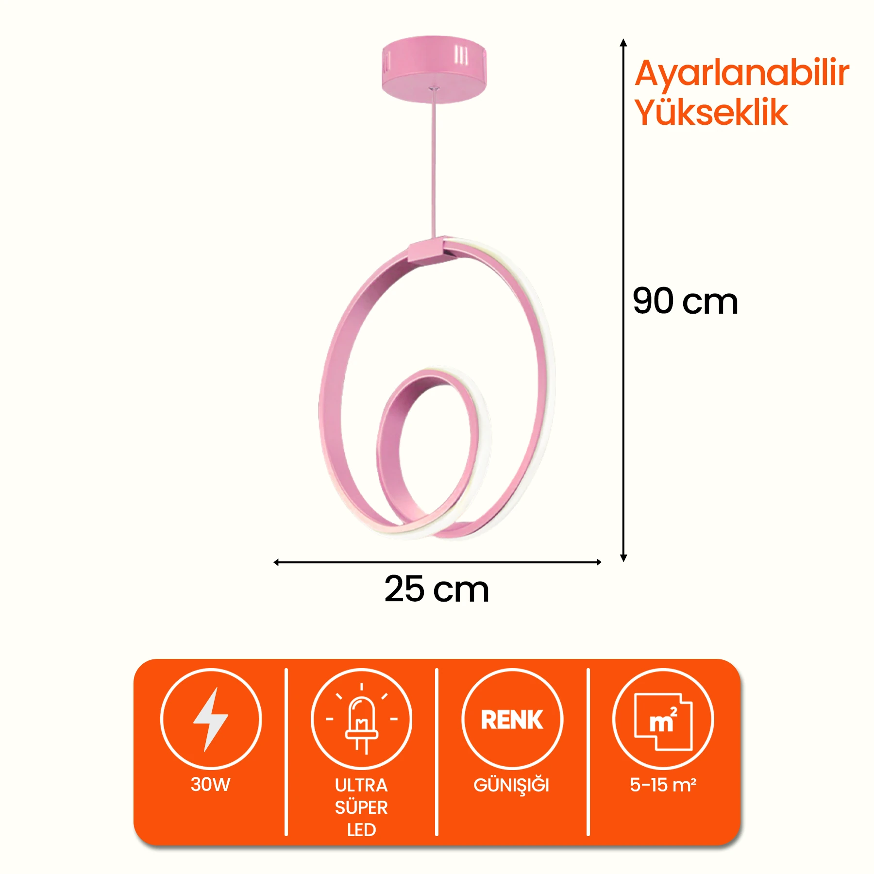 Orjen Tekli Sarkıt Led Avize