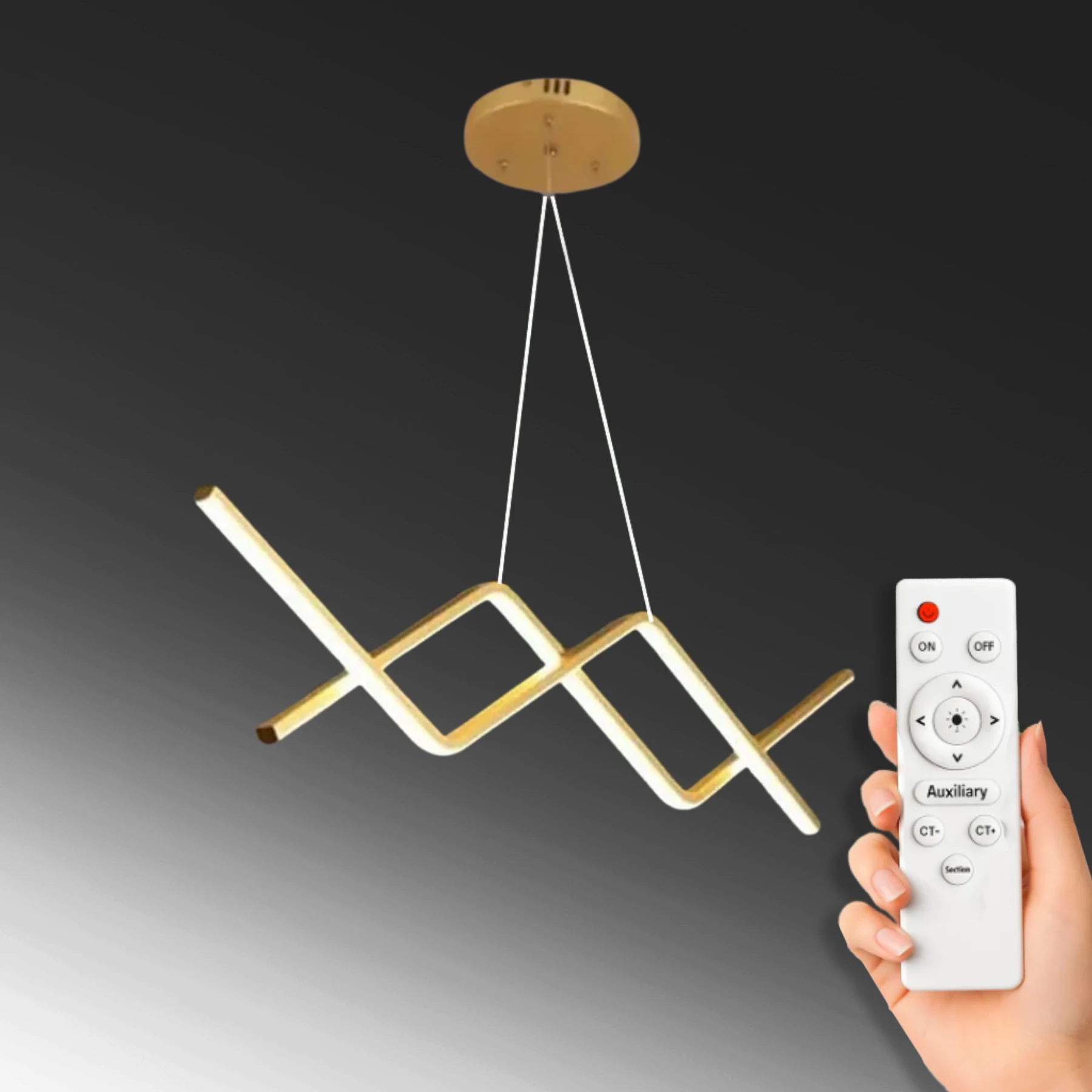 Rana Modern Tasarım Kumandalı Sarkıt Led Avize - 3 Renk Ledli