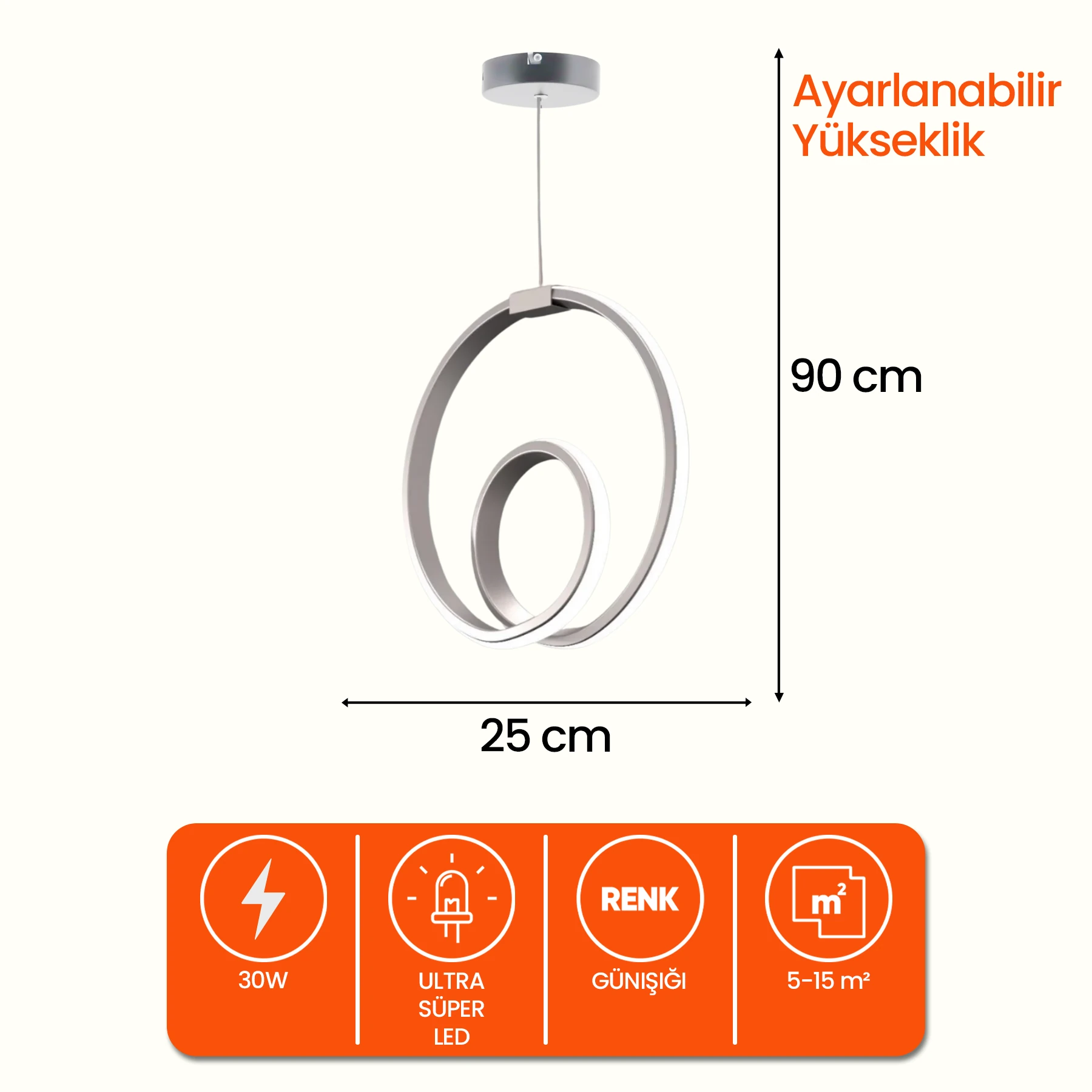 Orjen Tekli Sarkıt Led Avize - Ultra Ledli