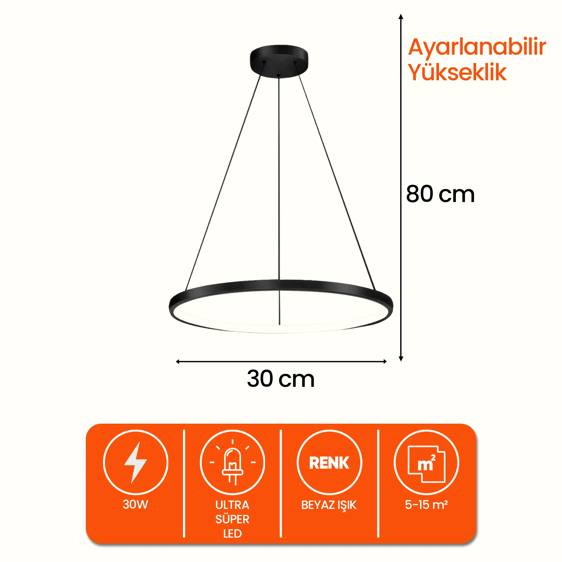 Ringo Modern Tasarım Sarkıt Led Avize - Ultra Led Beyaz Işık