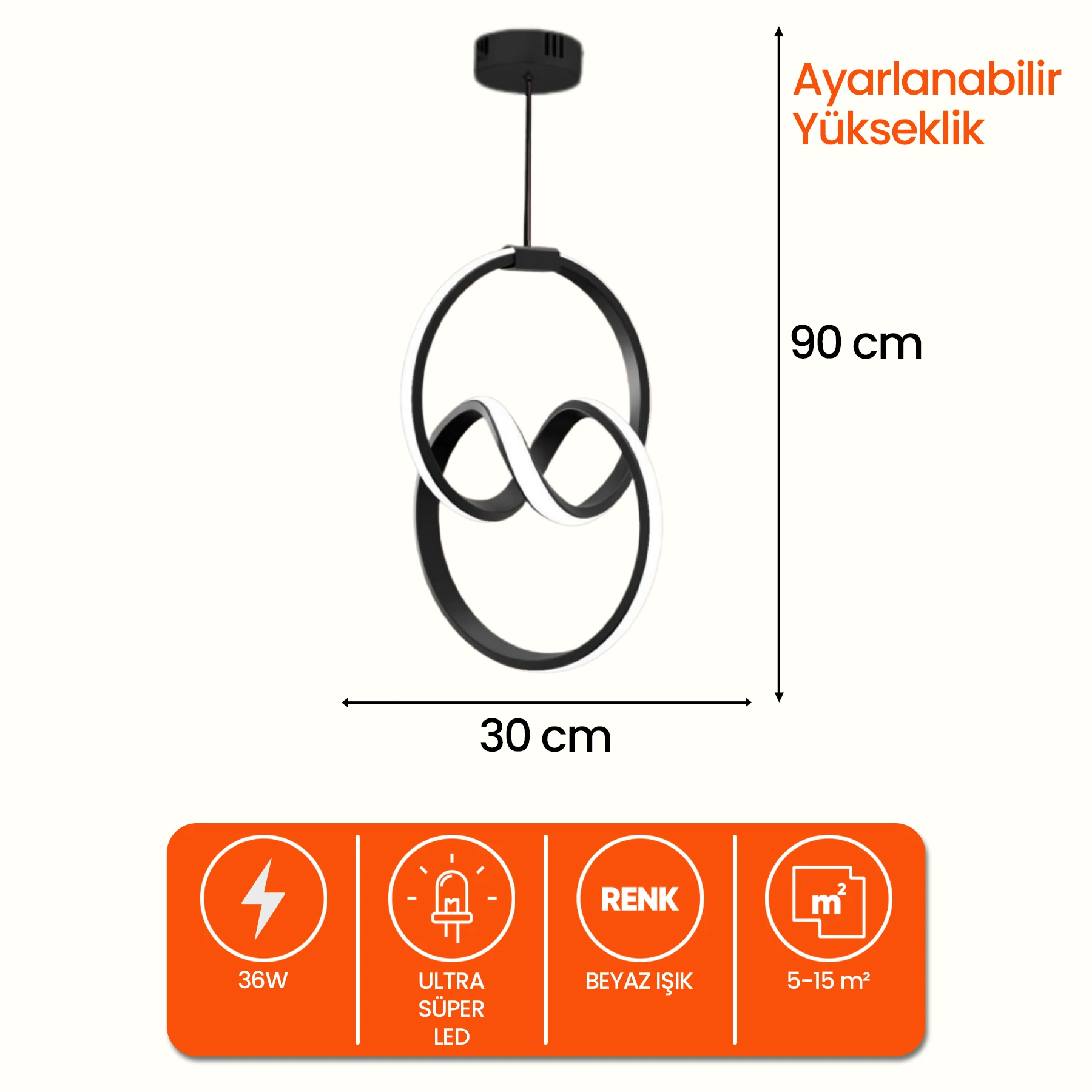 Emila Modern Sarkıt Led Avize - Ultra Ledli
