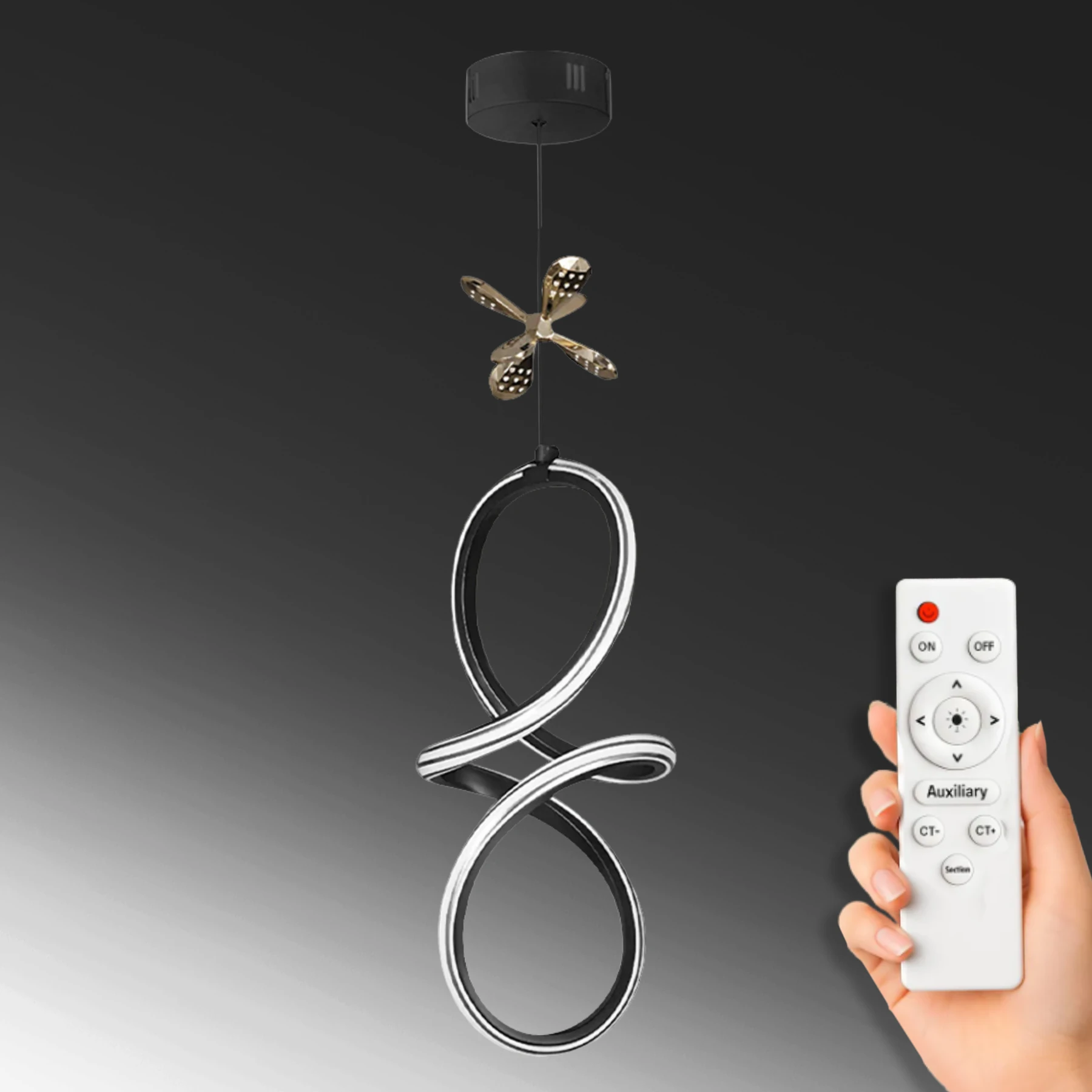 Bademo Kumandalı - Dimmerli Sarkıt Led Avize - 3 Renk Ledli