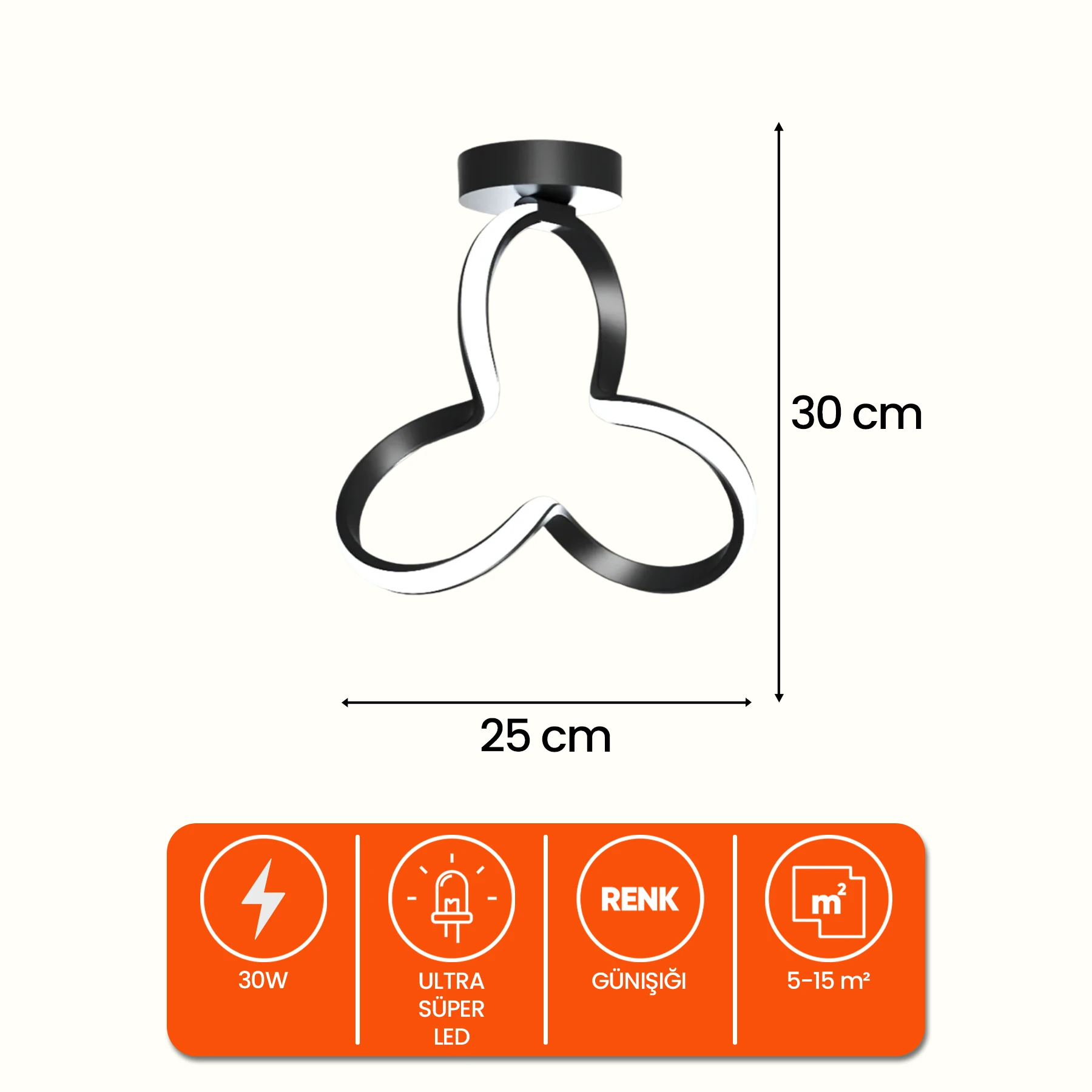 Clovia Modern Tekli Plafonyer Led Avize