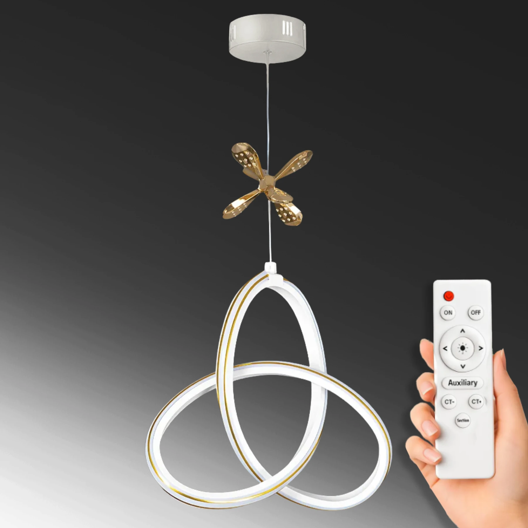 Yonara Kumandalı Modern Sarkıt Led Avize - 3 Renk Ledli