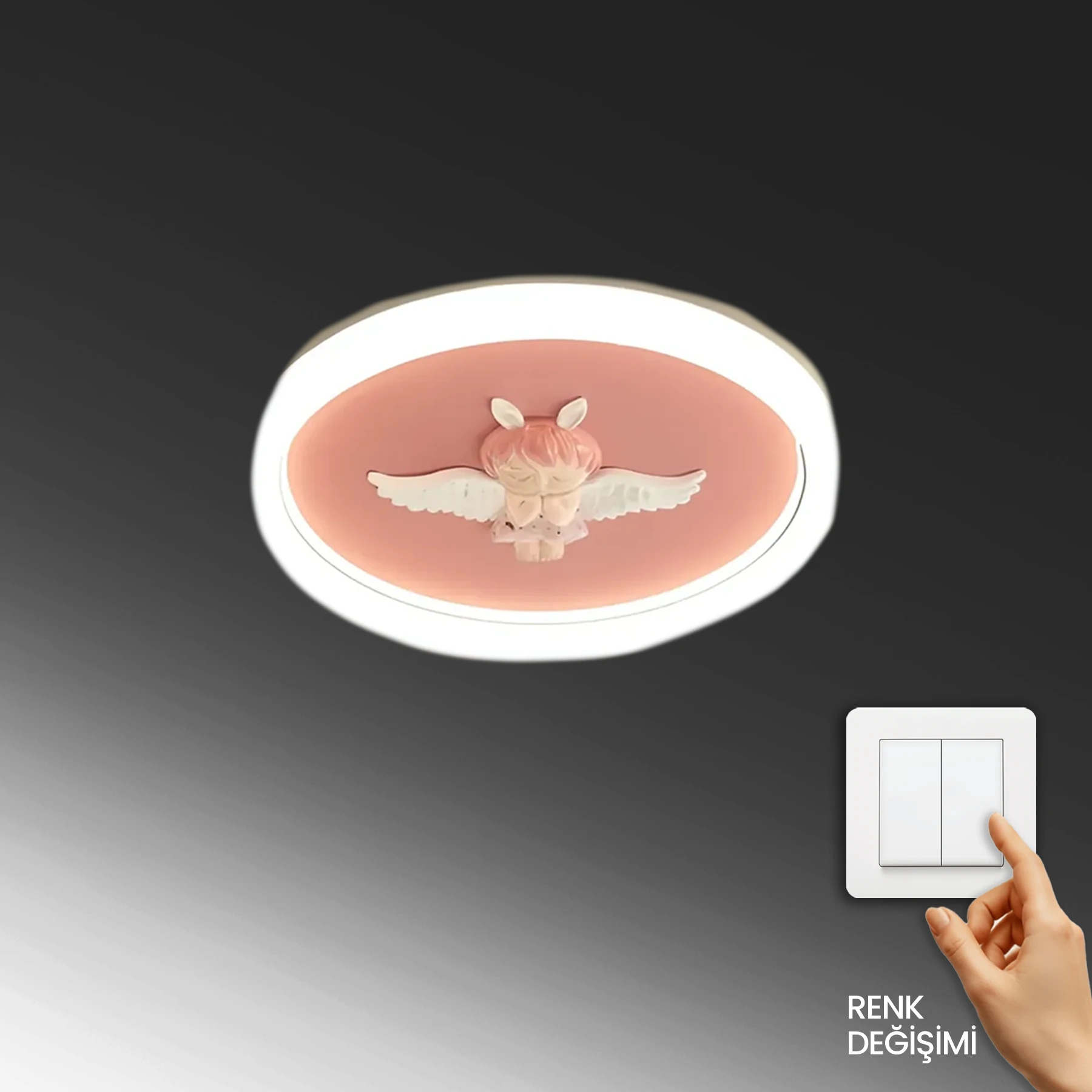 Meleksi Modern Tasarım Plafonyer Led Avize - 3 Renk Ledli