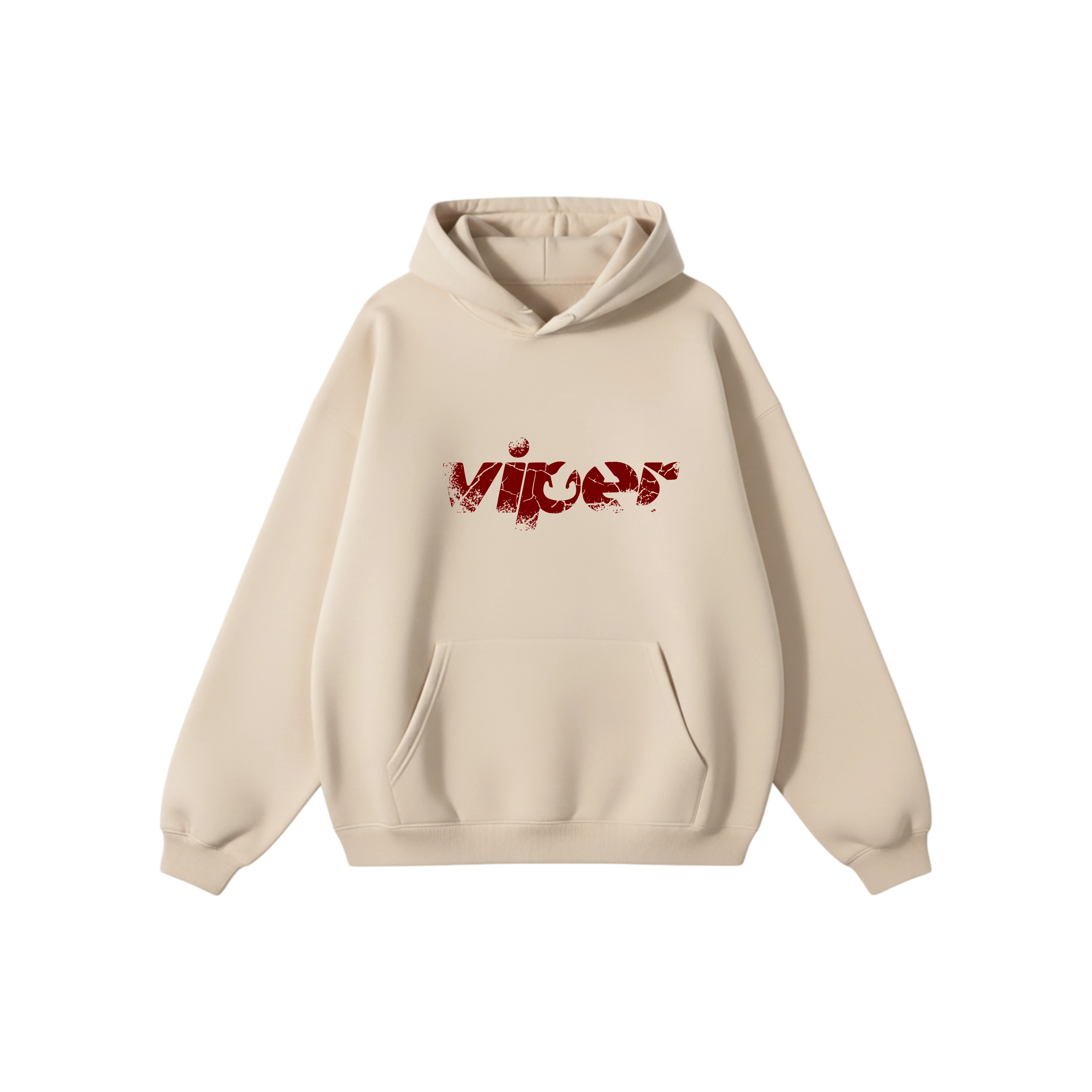 SIGNATURE DISTRESSED HOODIE BEIGE