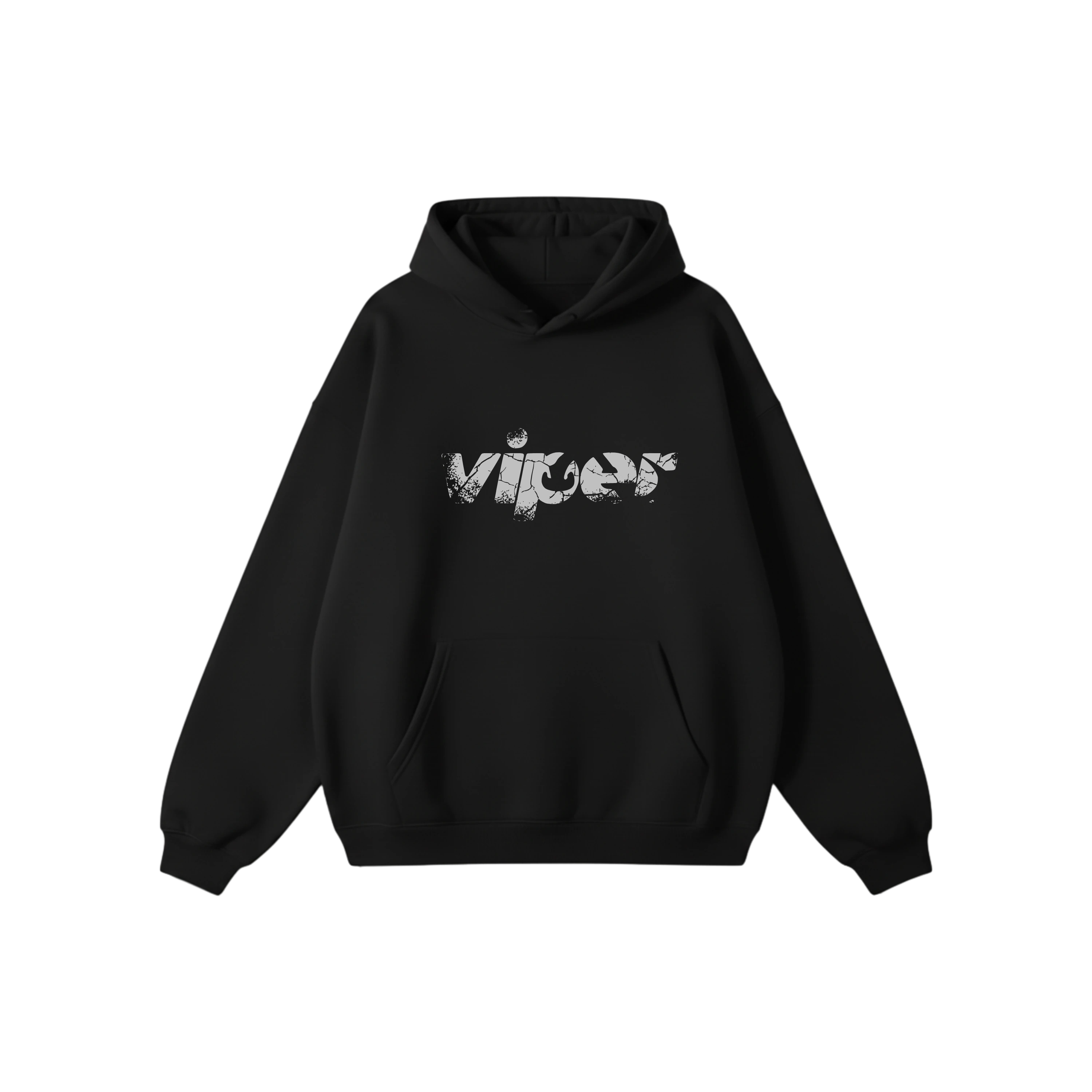 SIGNATURE DISTRESSED HOODIE BLACK