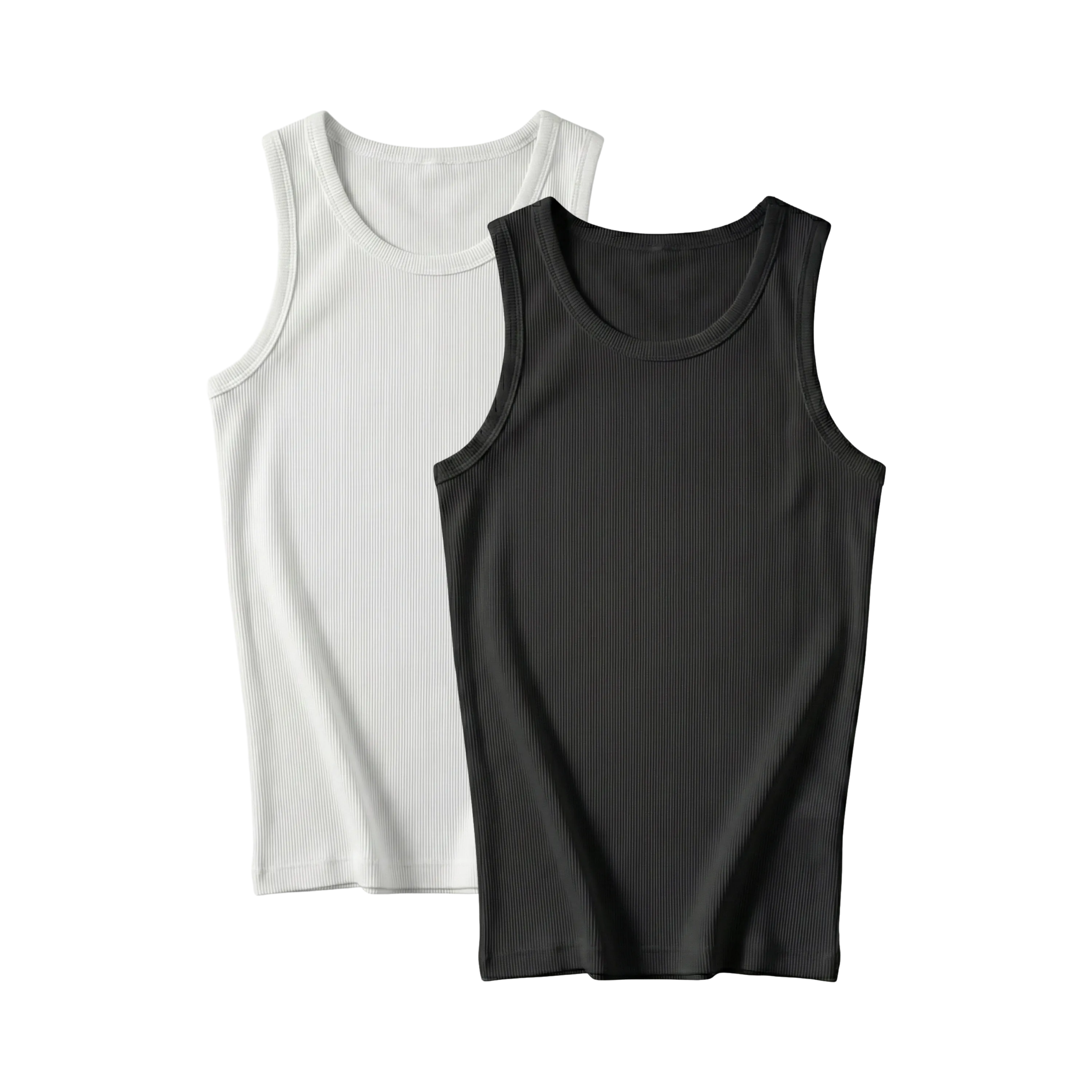 ESSENTIAL 2-PACK RIBBED TANK TOP WHITE/BLACK