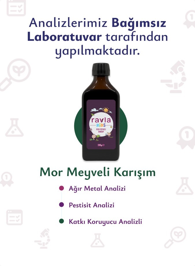 2'li Ürün - Ravla Kids Mor Meyveli Karışım 330g / Ravla Kids Yüksek Polifenollü Organik Naturel Sızma Zeytinyağı 250ml