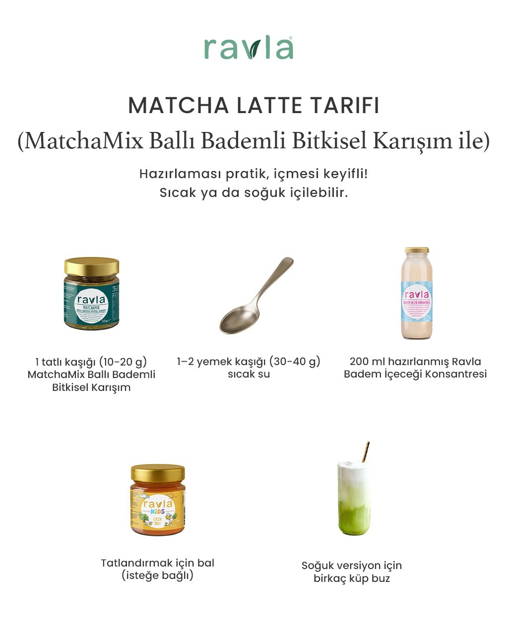 Ravla Matchamix Ballı Bademli Bitkisel Karışım - 220g