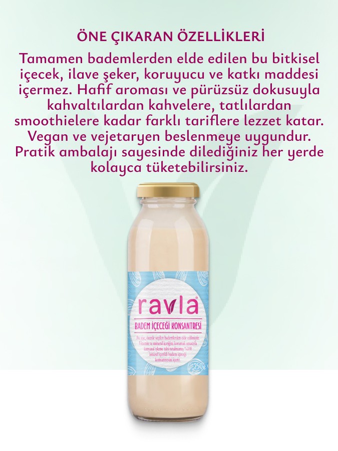 Ravla Badem İçeceği Konsantresi (Ağır Metal Analizli) - 250g