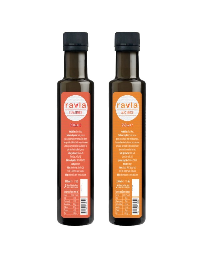 2'li Ürün - Ravla Elma Sirkesi - 250ml / Ravla Alıç Sirkesi - 250ml