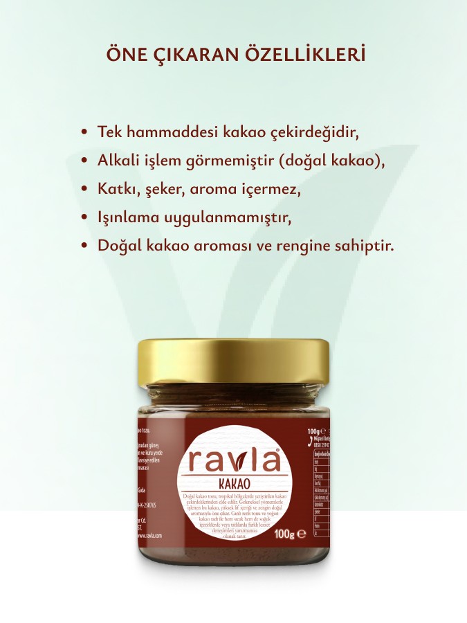 Ravla Naturel Kakao Tozu - 100g