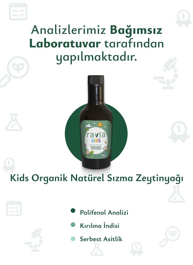 Ravla Kids Yüksek Polifenollü Organik Naturel Sızma Zeytinyağı - 250ml