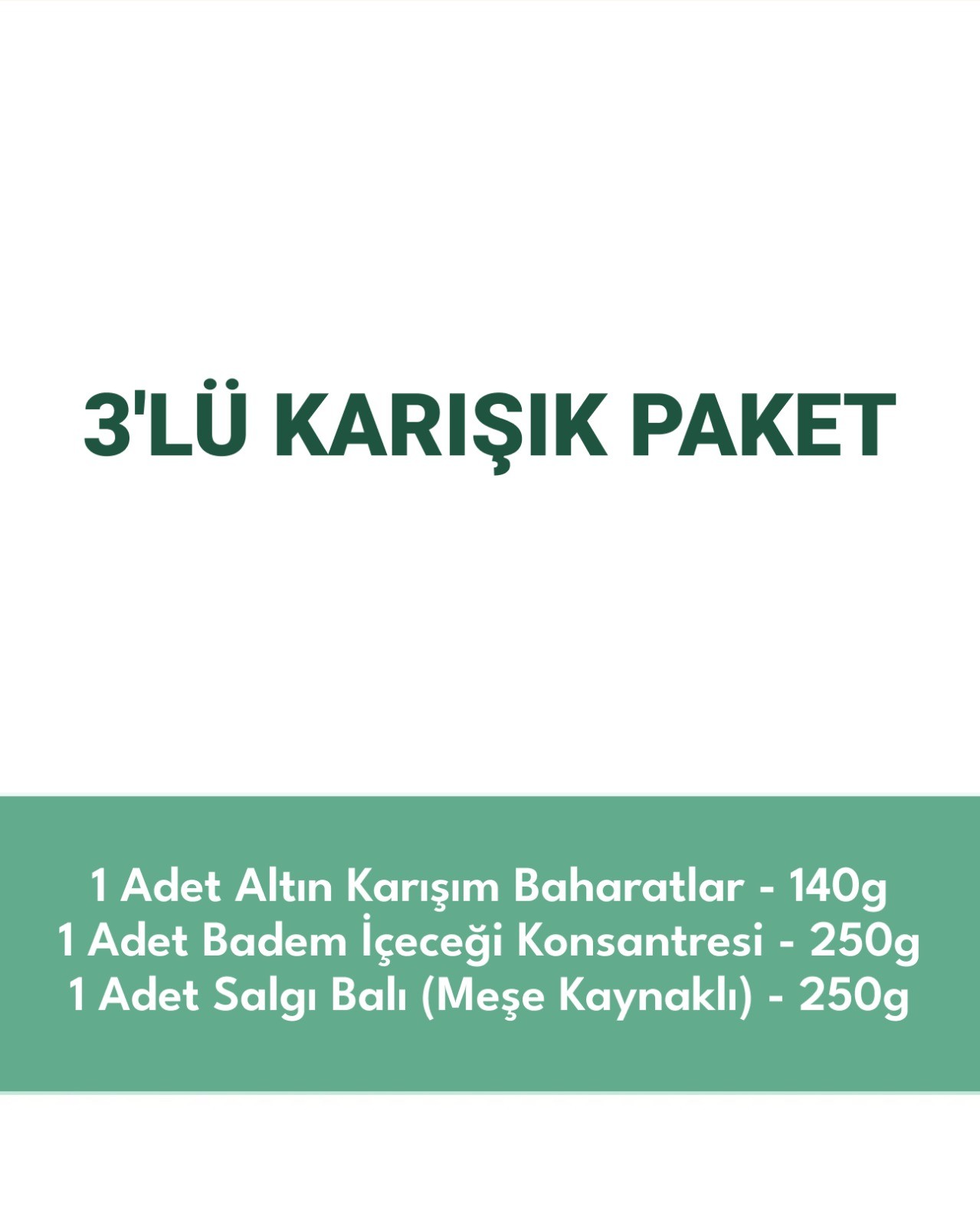 3'lü Ürün - Ravla Badem İçeceği Konsantresi - 250g/ Ravla Salgı Balı (Meşe Kaynaklı) - 250g / Ravla Altın Baharat Karışım - 140g