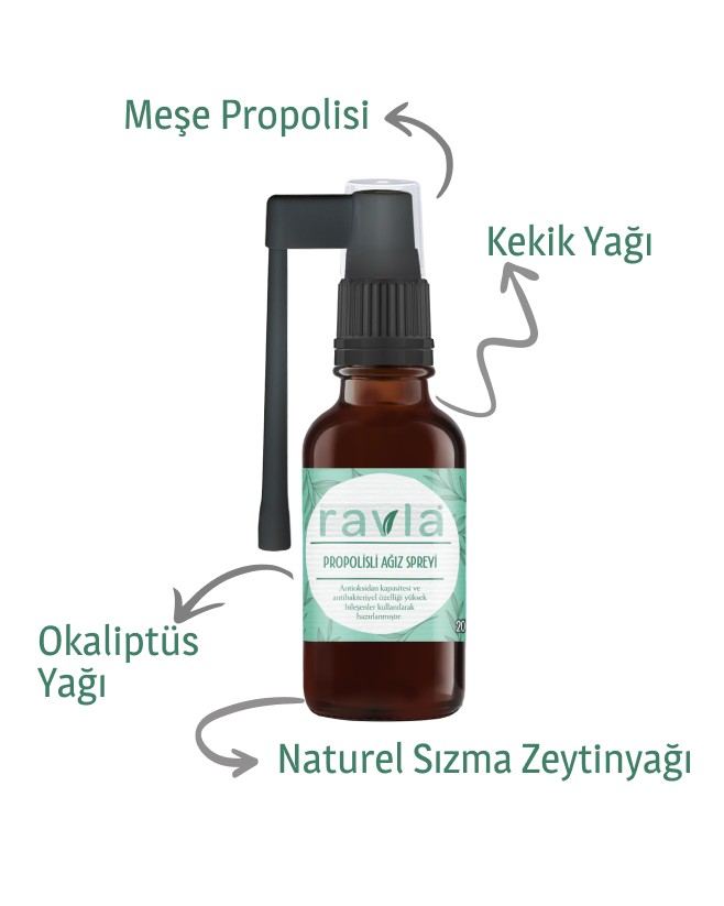 Okaliptus yağı ve Propolis içeren Doğal Ağız Bakım Spreyi