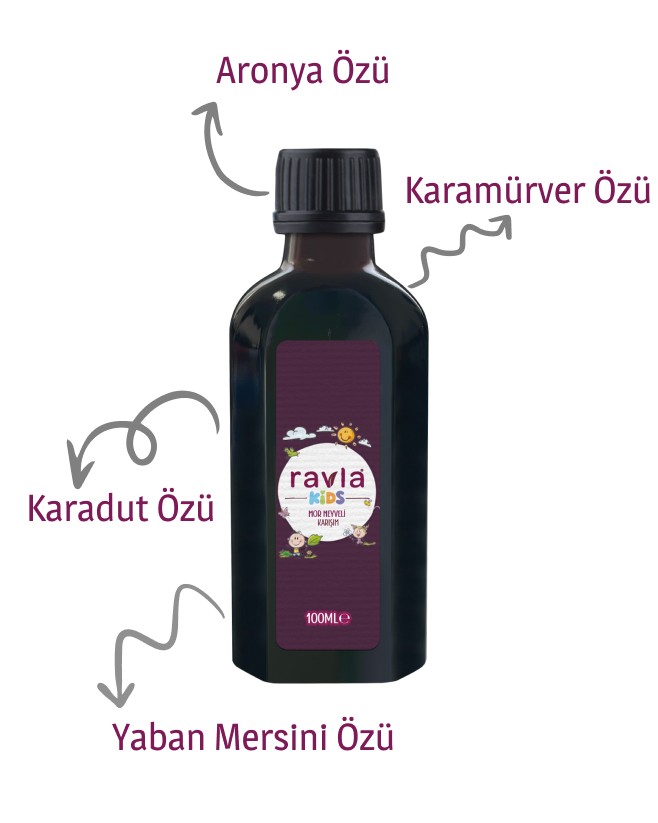 Ravla Mor Meyveli Karışım - 100ml (AĞIR METAL ANALİZLİ)