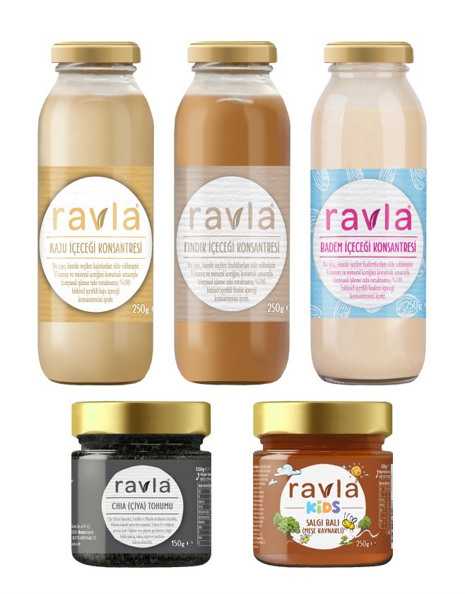 5'li Ürün - Ravla Chia Tohumu 150g / Meşe Balı 250g / Badem, Kaju ve Fındık İçeceği 250g