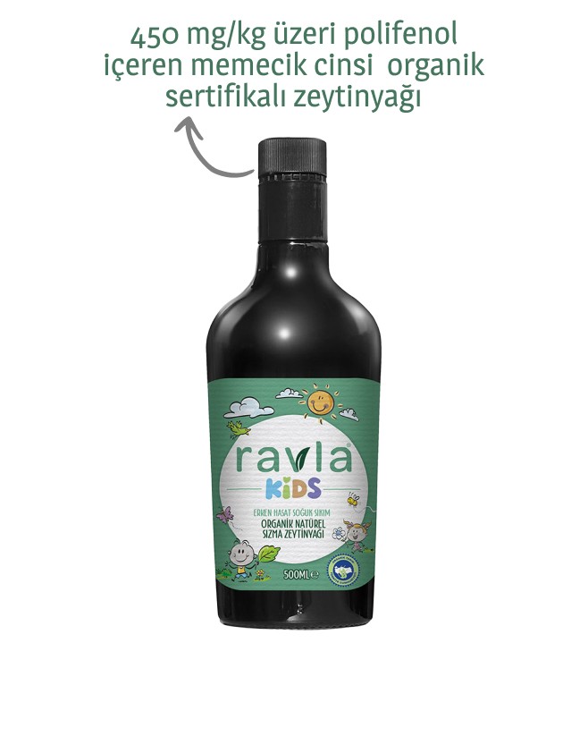 Yeni Sezon İçmelik Organik Bebek Çocuk Zeytinyağı / 450 Üzeri Polifenol, Antioksidan / - 500 ml