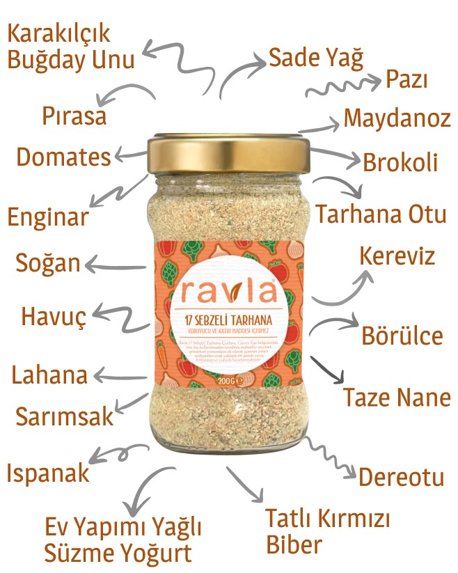 3'lü Ürün - Ravla Kids Yüksek Polifenollü Organik Naturel Sızma Zeytinyağı 500ml / Ravla 17 Sebzeli Tarhana 200g / Ravla Kids Besleyici Karışım 250ml