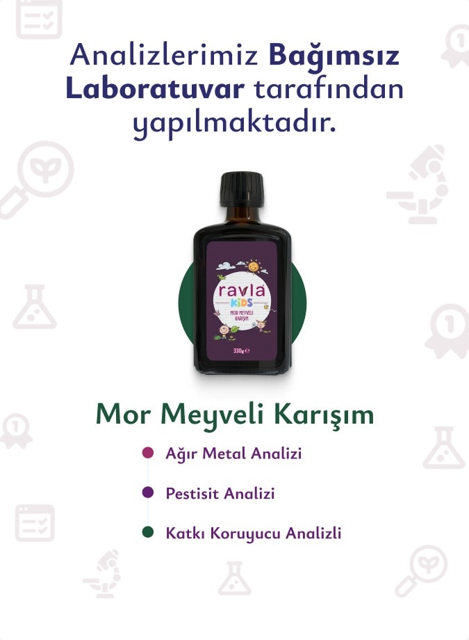 2'li Ürün - Ravla Kids Mor Meyveli Karışım - 330g / Ravla Kids Yüksek Polifenollü Organik Naturel Sızma Zeytinyağı - 500ml