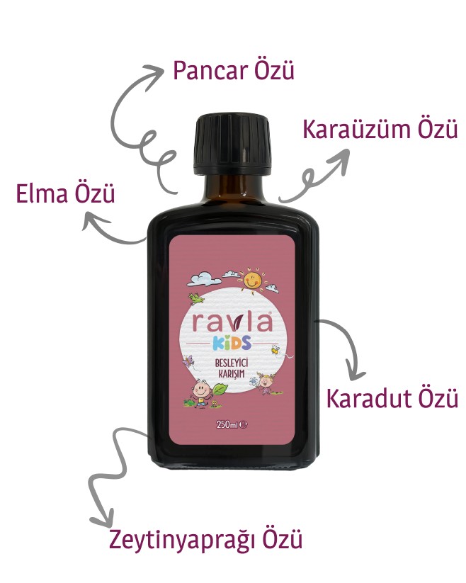 3'lü Ürün - Ravla Kids Yüksek Polifenollü Organik Naturel Sızma Zeytinyağı 500ml / Ravla 17 Sebzeli Tarhana 200g / Ravla Kids Besleyici Karışım 250ml