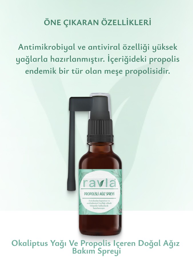 Okaliptus yağı ve Propolis içeren Doğal Ağız Bakım Spreyi