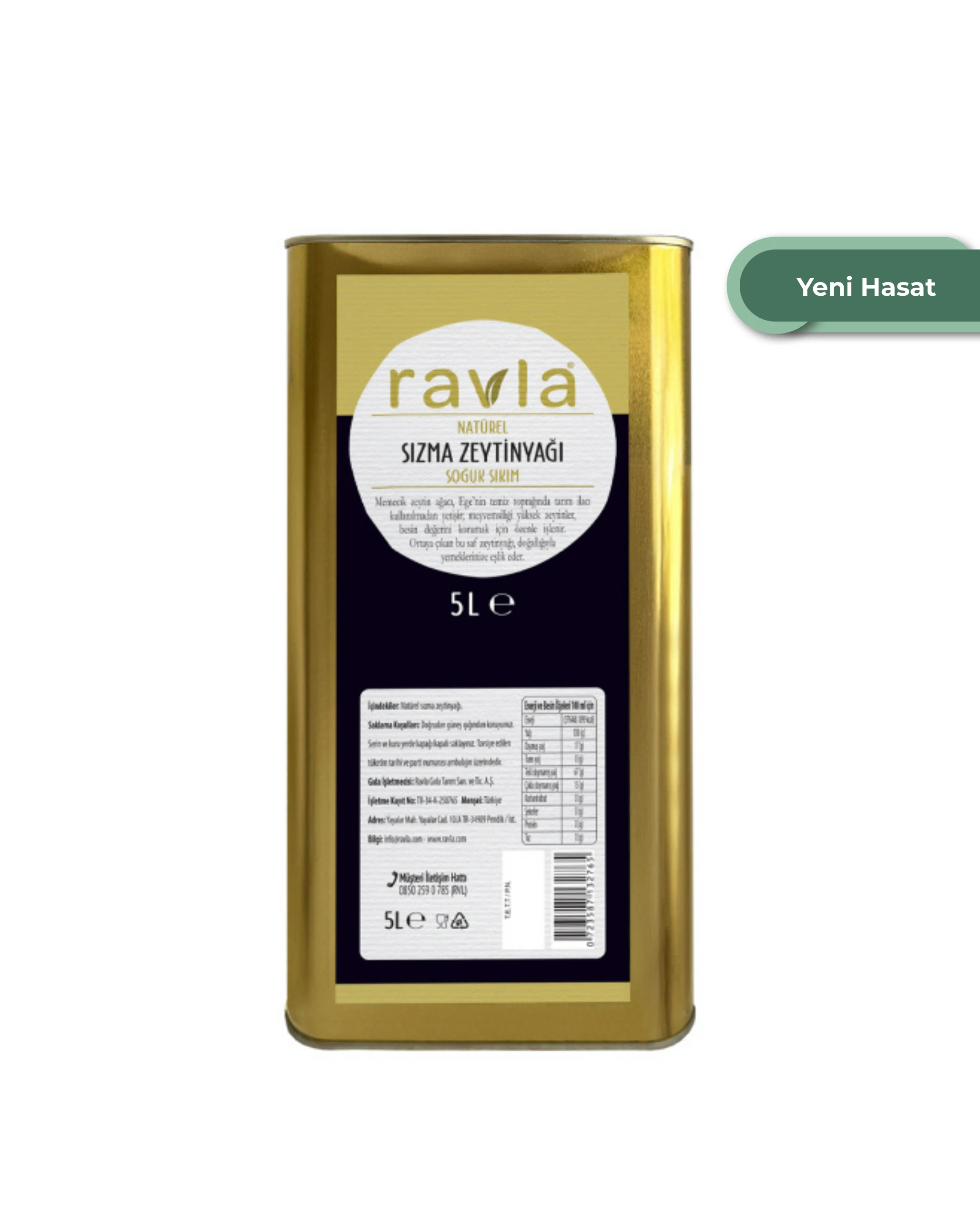 Ravla Naturel Sızma Zeytinyağı - 5L