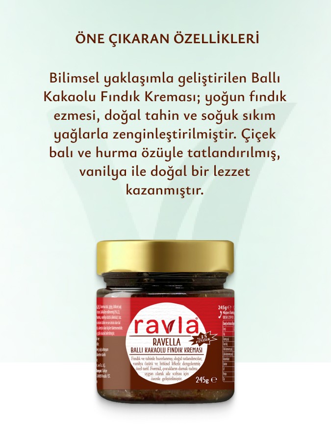 Ravella Ballı Kakaolu Fındık Kreması - 245g