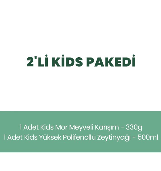 2'li Ürün - Ravla Kids Mor Meyveli Karışım - 330g / Ravla Kids Yüksek Polifenollü Organik Naturel Sızma Zeytinyağı - 500ml