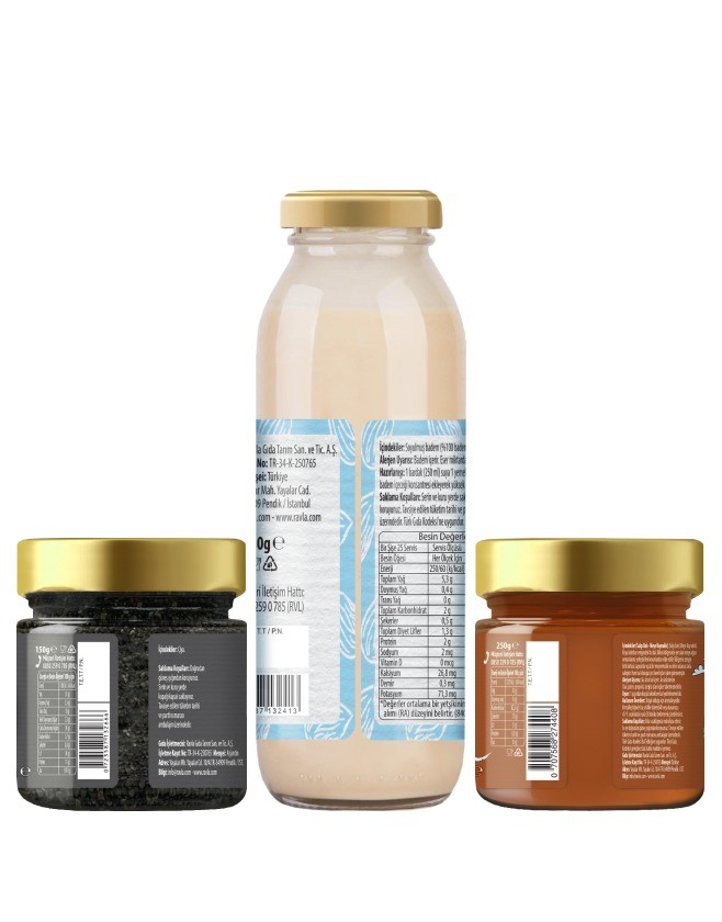 3'lü Ürün - Ravla Chia Tohumu 150g / Badem İçeceği 250g / Kids Meşe Balı 250g