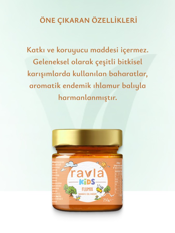 Ravla Kids Flumix Baharatlı Bal Karışımı - 250g