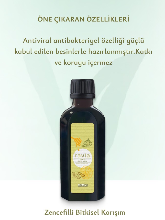 Ravla Zencefilli Bitkisel Karışım (Ağır Metal Analizli) - 100ml 