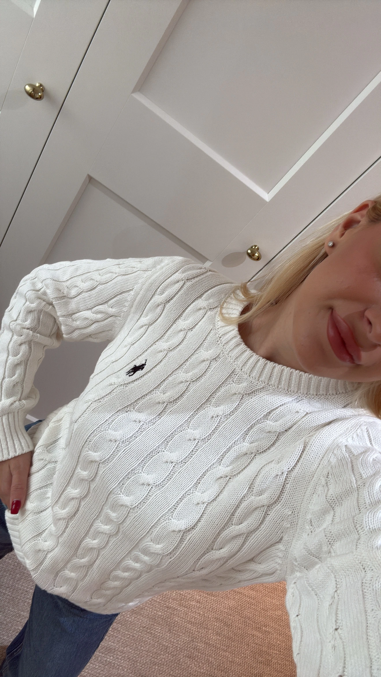 MARKA MODEL BİSİKLET YAKA KAZAK-BEYAZ