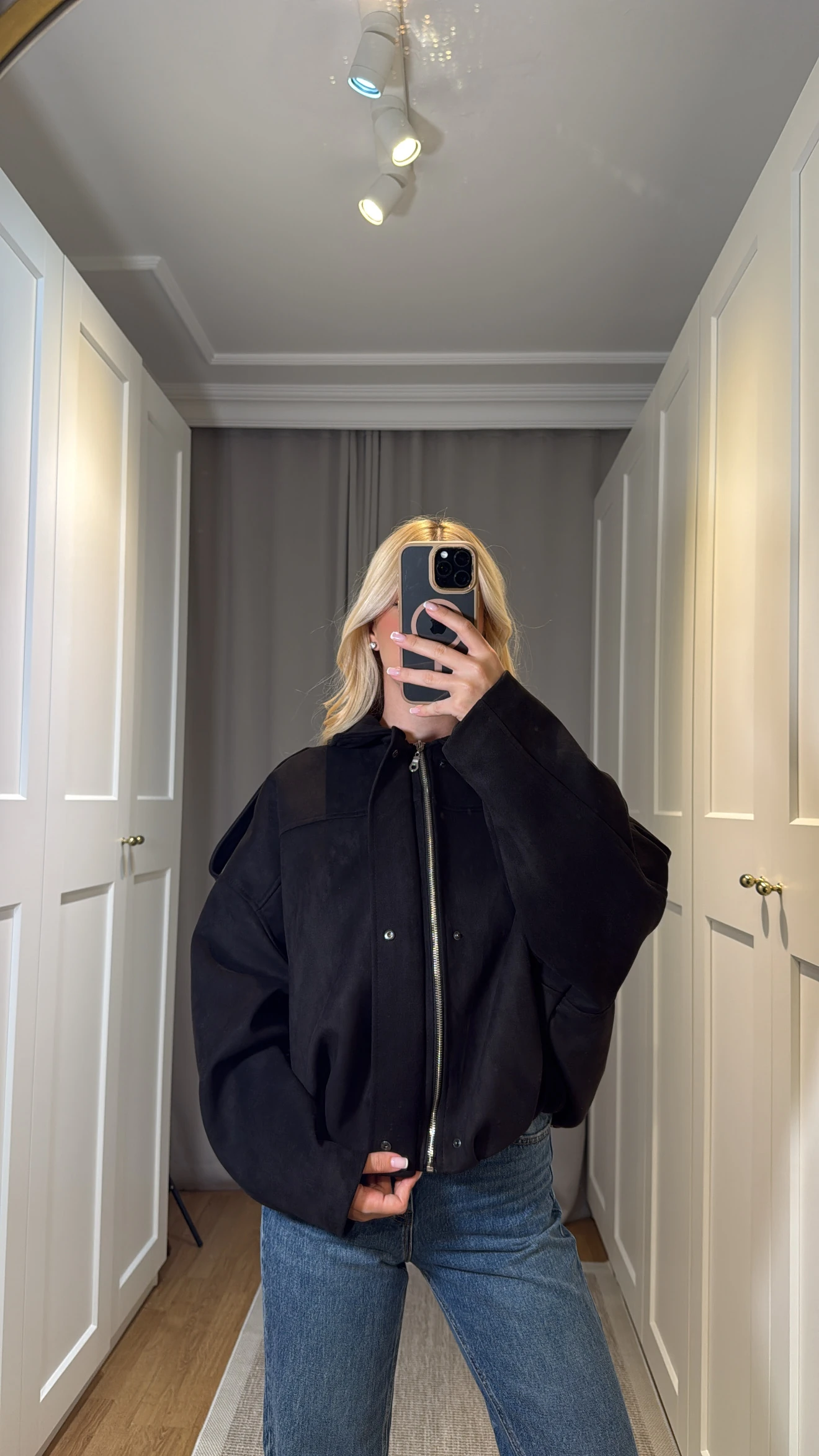 SÜET SİYAH BOMBER CEKET