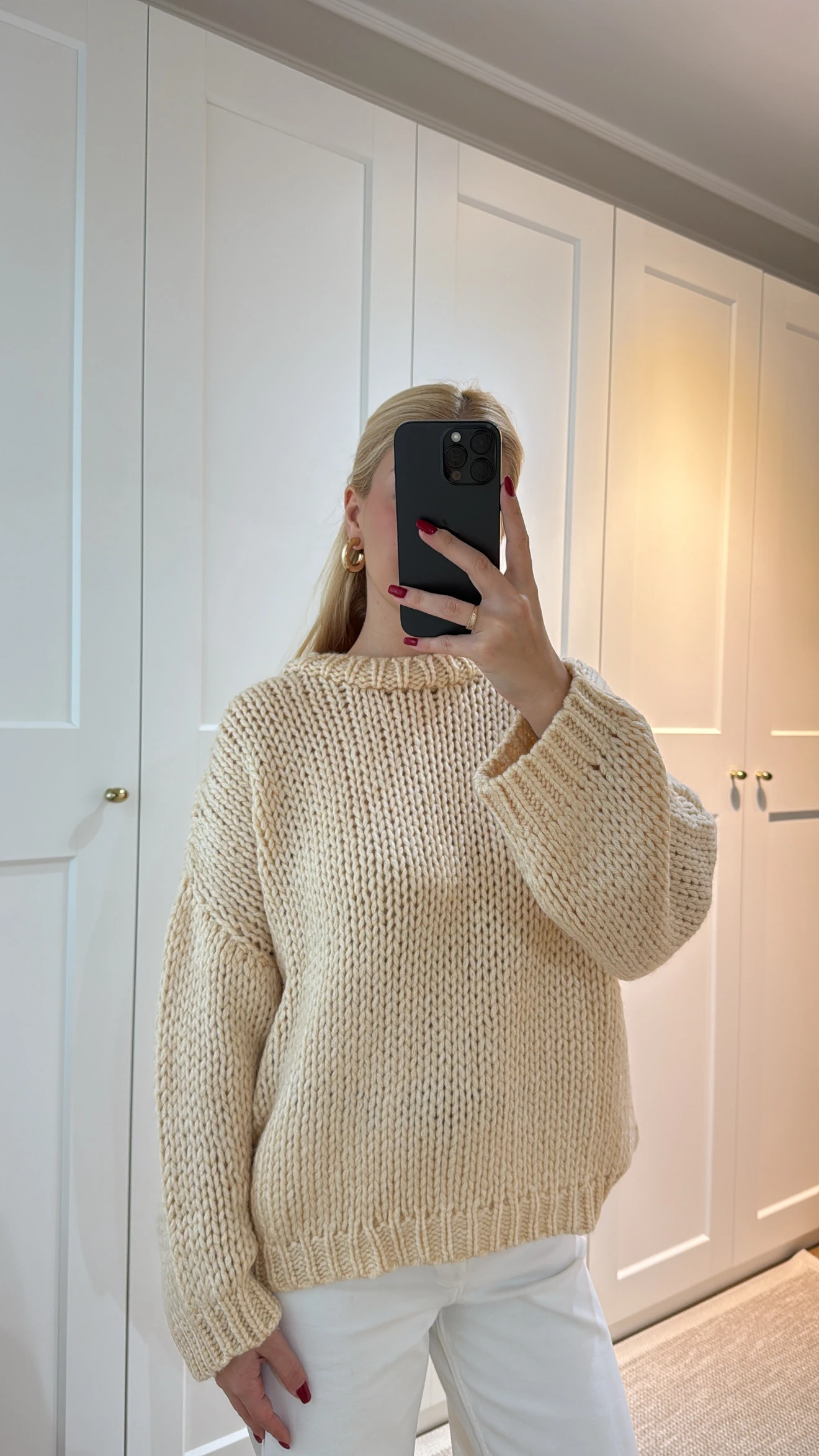 ÖRGÜ TRİKO KAZAK -BEJ