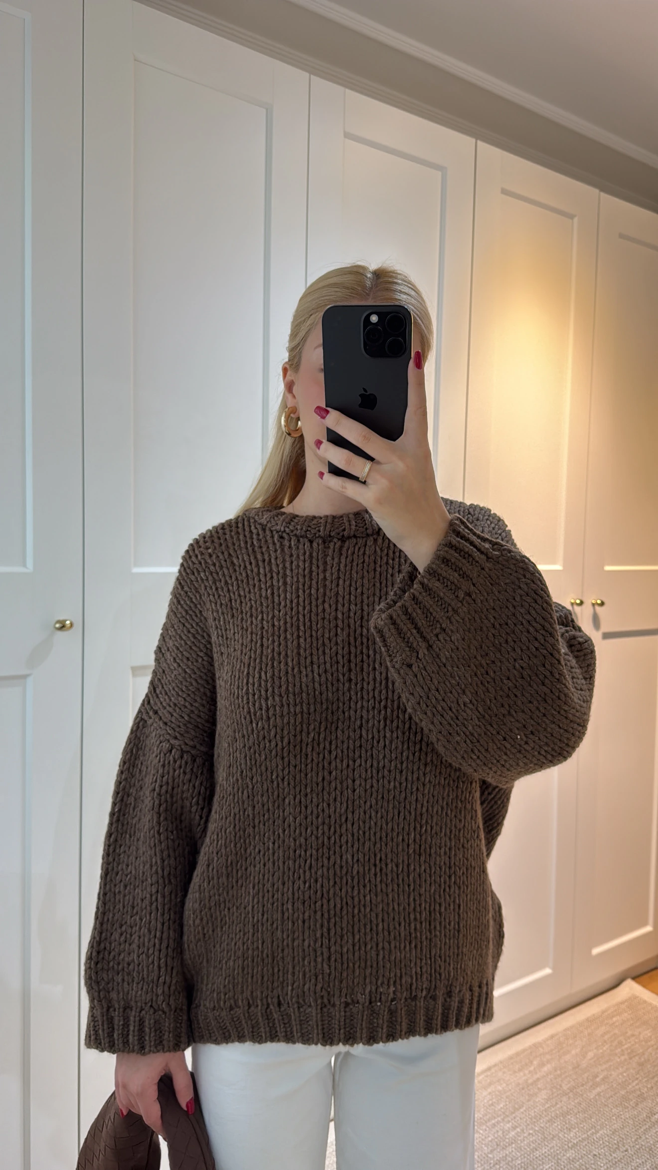 ÖRGÜ TRİKO KAZAK -KAHVE