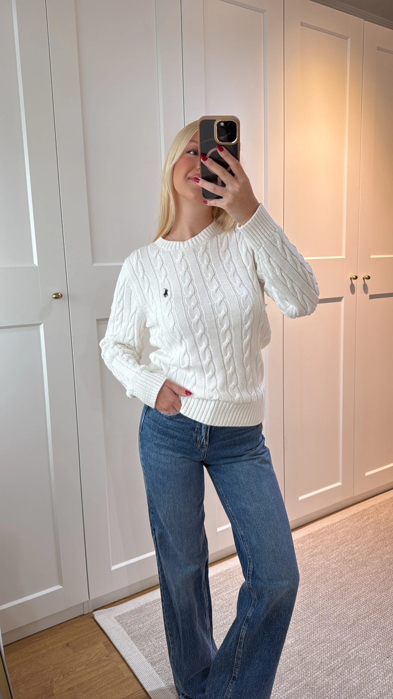 MARKA MODEL BİSİKLET YAKA KAZAK-BEYAZ